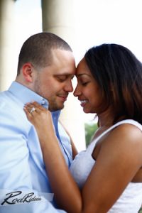 Bride and groom posing together for a wedding portrait by The Palmetto Studios in New Orleans.